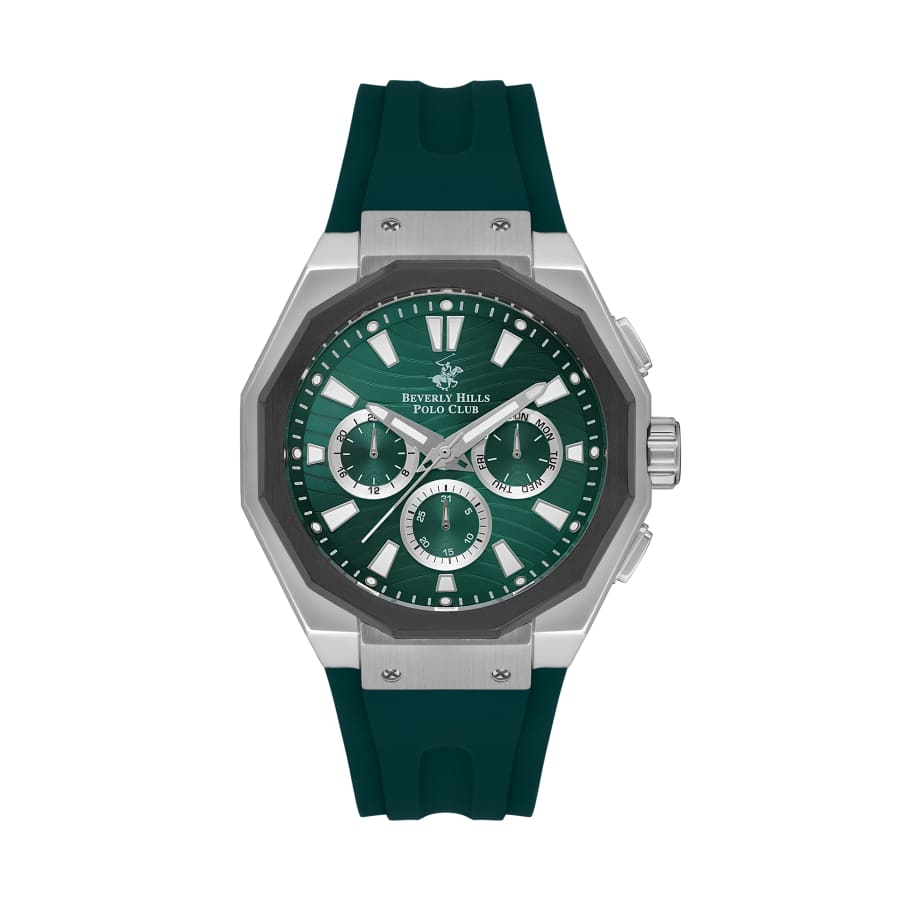 BEVERLY HILLS POLO CLUB Men’s Green Chronograph Silicone
