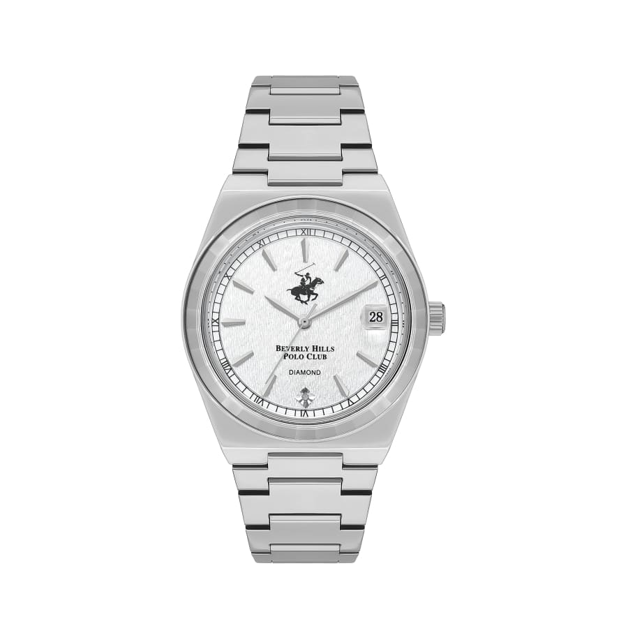 BEVERLY HILLS POLO CLUB Women’s White Dial Diamond Watch –