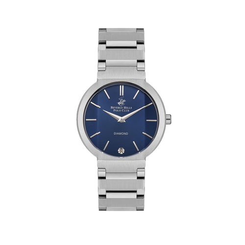 BEVERLY HILLS POLO CLUB Women’s Stainless Blue Dial Diamond
