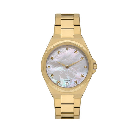 BEVERLY HILLS POLO CLUB Gold & MOP Diamond Watch –