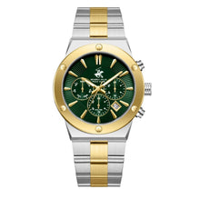 Load image into Gallery viewer, Beverly Hills Polo Club Dual Time Green Dial Two-Tone Watch

