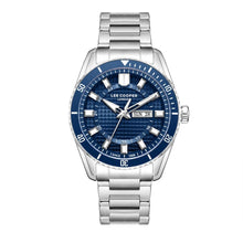 Load image into Gallery viewer, Lee Cooper Donald Day Date Window Blue Dial Silver Watch
