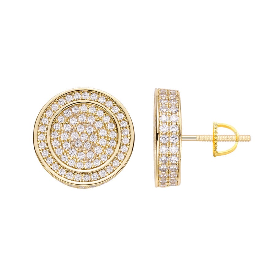 Big Daddy All Diamond Pave Round Earring - Earring