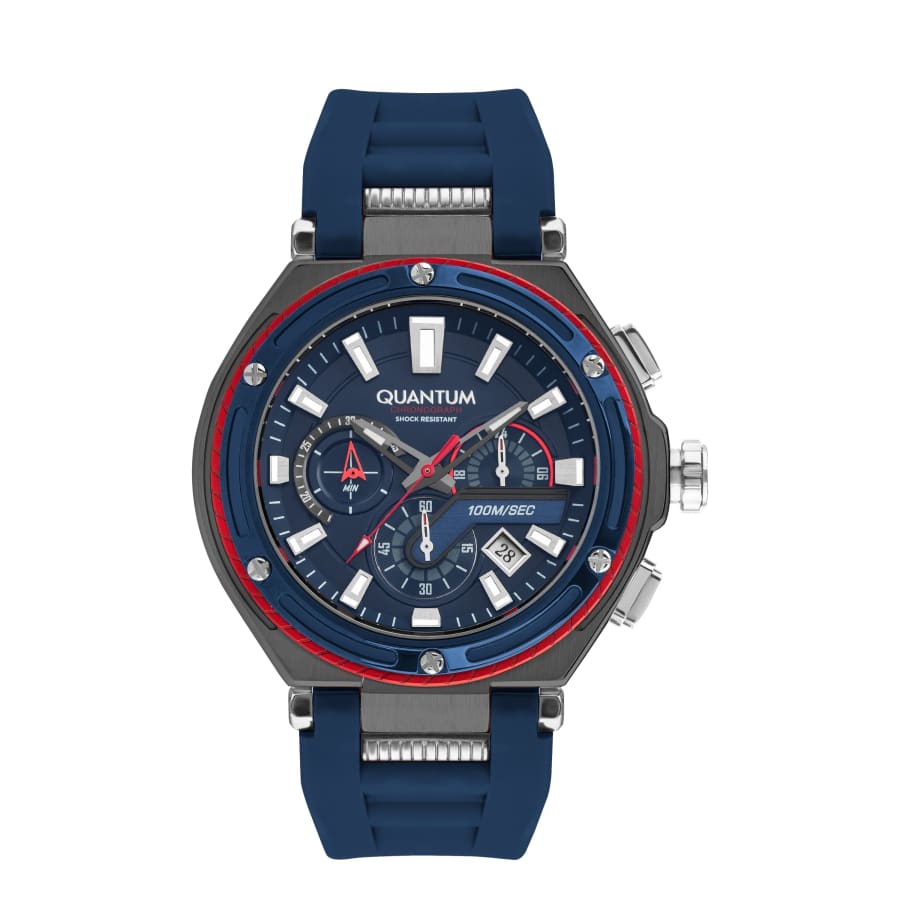 Quantum Hunter Men’s Dark Blue Dial Chronograph Watch –
