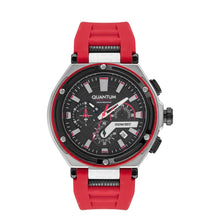 Load image into Gallery viewer, Quantum Men’s Red Chronograph Silicone Strap Watch –
