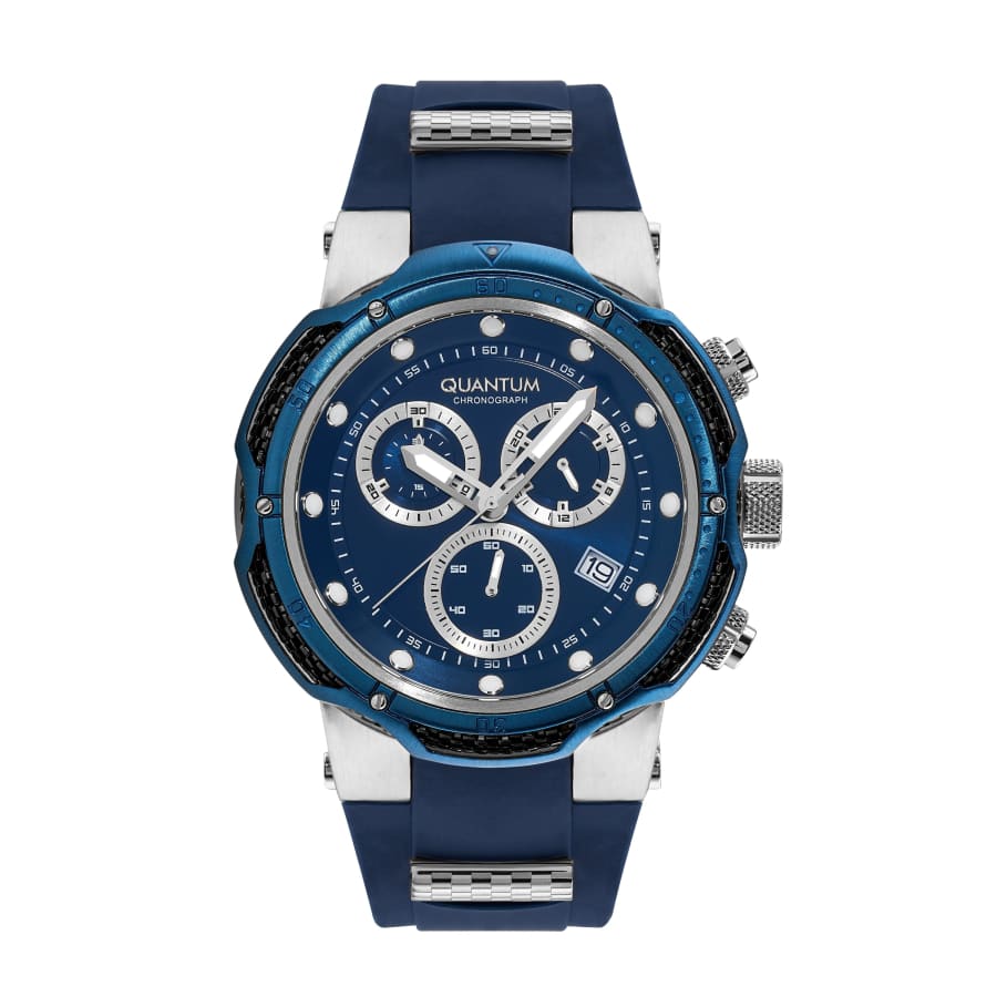 Quantum Hunter Men’s Dark Blue Dial Chronograph Watch –