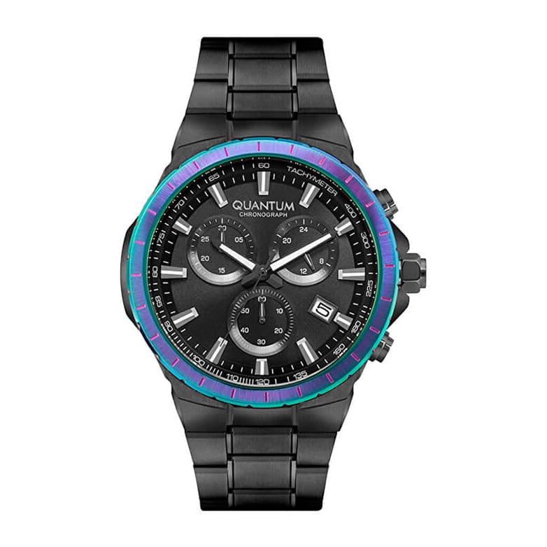 Quantum Black Dial Metal Strap Men’s Watch HNG813.650