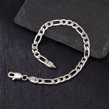 Load image into Gallery viewer, Big Daddy 6mm Steel Figaro Silver Bracelet - Bracelet
