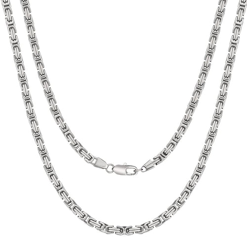 Big Daddy 5mm Stainless Steel Byzantine Silver Chain - Chain