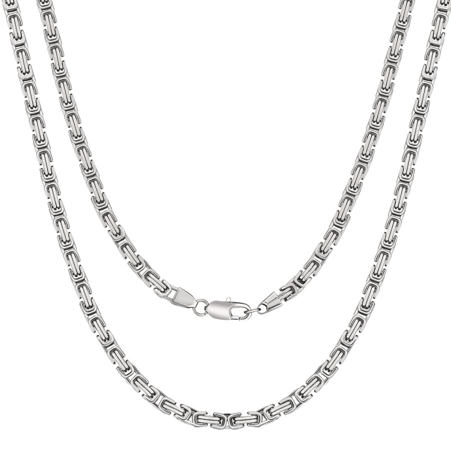 Big Daddy 5mm Stainless Steel Byzantine Silver Chain - Chain