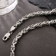 Load image into Gallery viewer, Big Daddy 5mm Stainless Steel Byzantine Silver Chain - Chain

