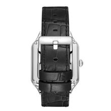 Load image into Gallery viewer, Lee Cooper Square Classic Silver Dial Black Genuine Leather
