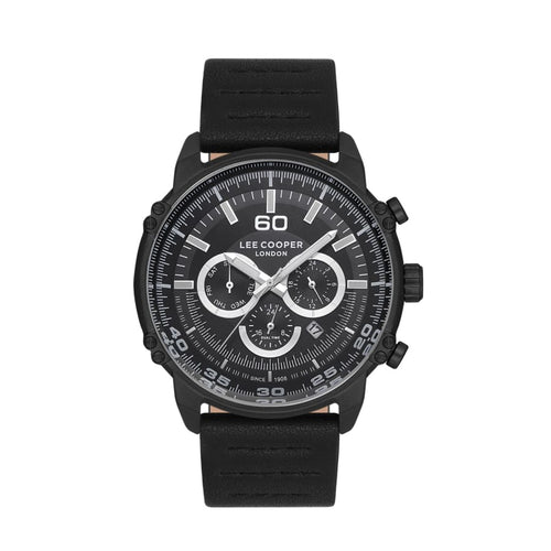 Lee Cooper Men’s Black Analog Silicone Strap Watch –
