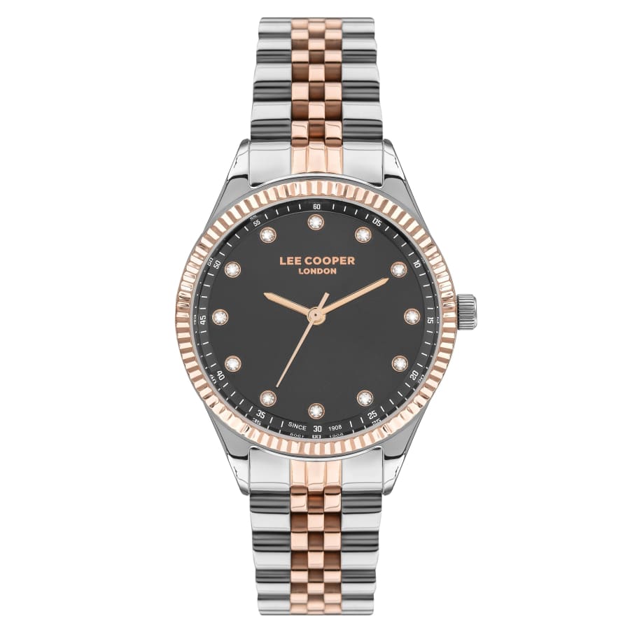 Lee Cooper Women Metal Silver & Rose Gold Strap Analog