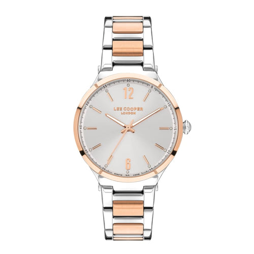 Lee Cooper Women’s Silver Dial Analog Metal Strap Watch –
