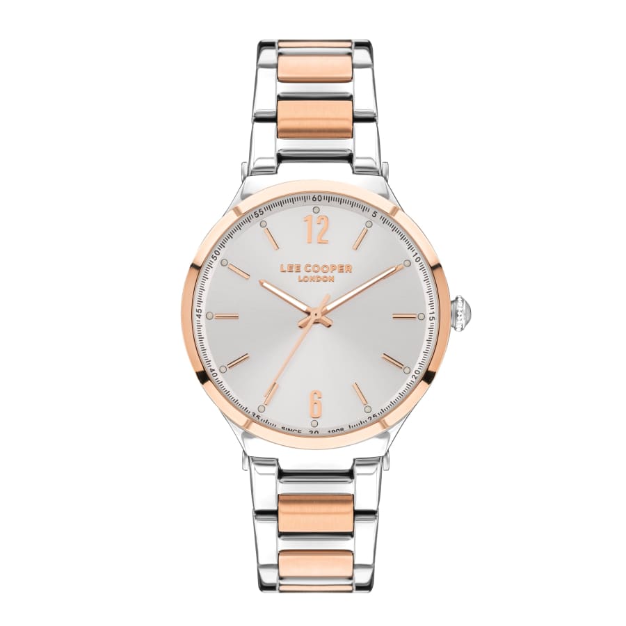 Lee Cooper Women’s Silver Dial Analog Metal Strap Watch –