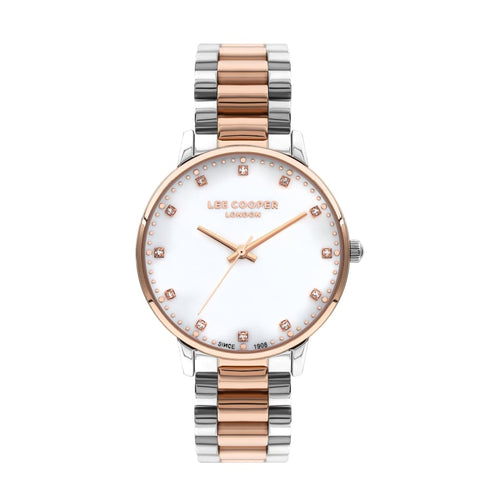 Lee Cooper Women’s 36 MM Silver & Rose Gold Analog