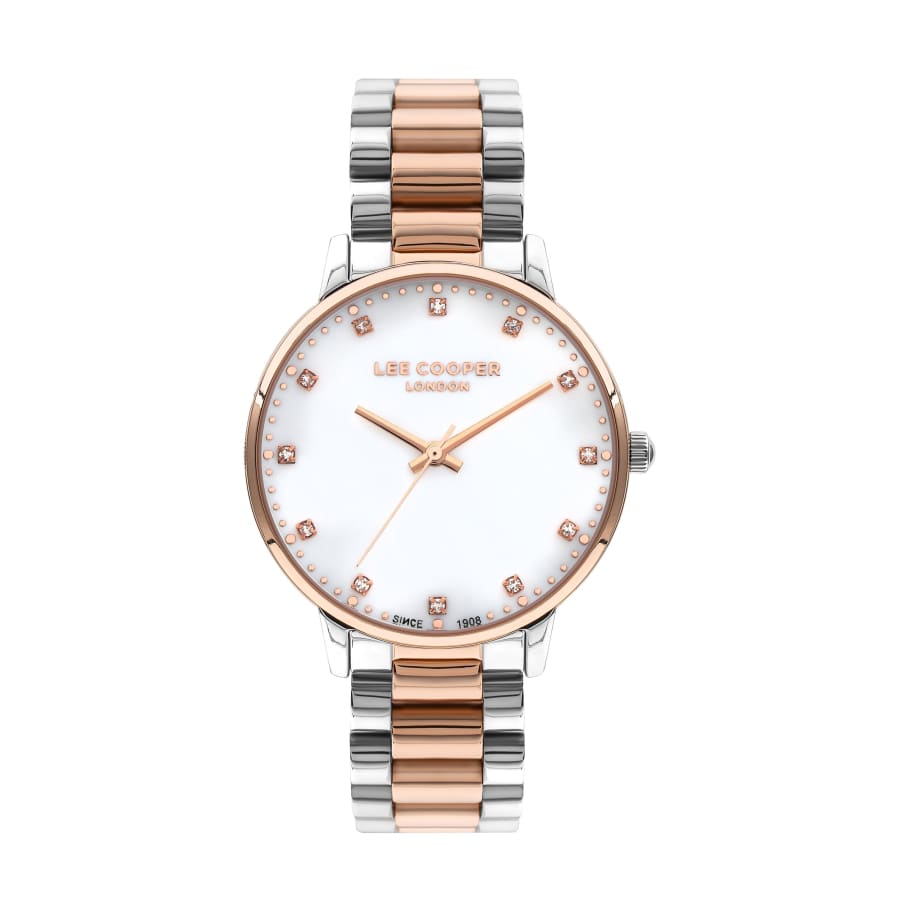 Lee Cooper Women’s 36 MM Silver & Rose Gold Analog