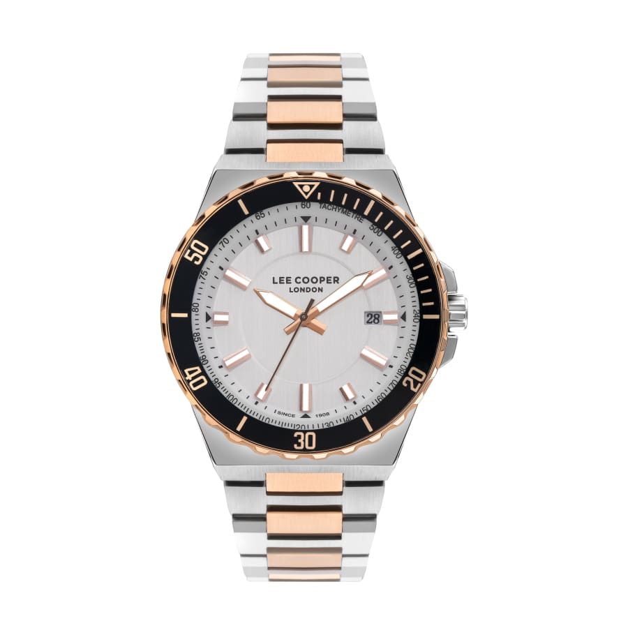 Lee Cooper Men’s Watch Silver Dial Two Toned Metal Strap