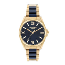 Load image into Gallery viewer, Lee Cooper Women’s 34 MM Gold Analog Navy Blue Dial Watch –
