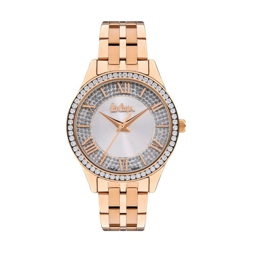 Lee Cooper Women’s 34 MM Rose Gold Analog Metal Strap Watch