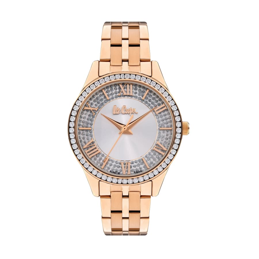 Lee Cooper Women’s 34 MM Rose Gold Analog Metal Strap Watch