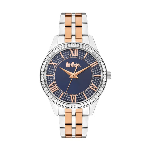 Lee Cooper Women’s 34 MM Silver Analog Metal Strap Watch –