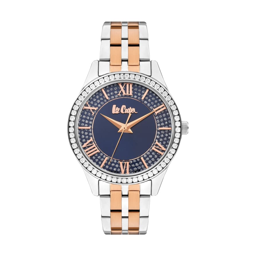 Lee Cooper Women’s 34 MM Silver Analog Metal Strap Watch –