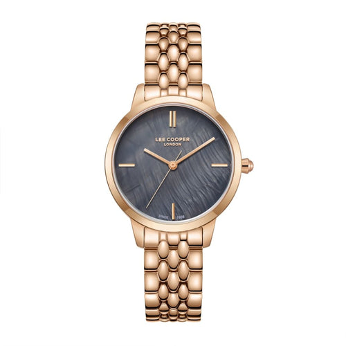Lee Cooper Women’s 33 MM Rose Gold Analog Metal Strap Watch