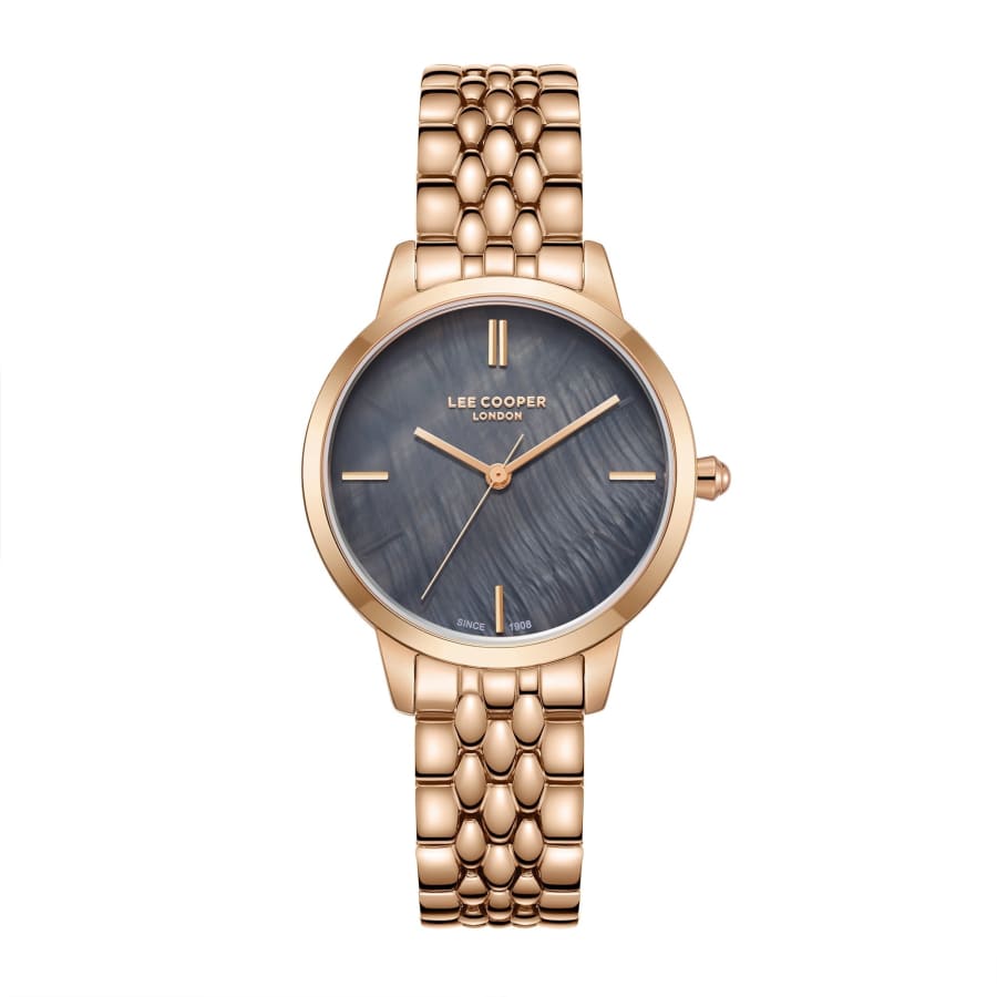Lee Cooper Women’s 33 MM Rose Gold Analog Metal Strap Watch