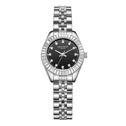 Lee Cooper Women’s 28 MM Silver Analog Metal Strap Watch –