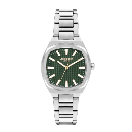 Lee Cooper Women’s 33MM Silver Analog Green Dial Watch –