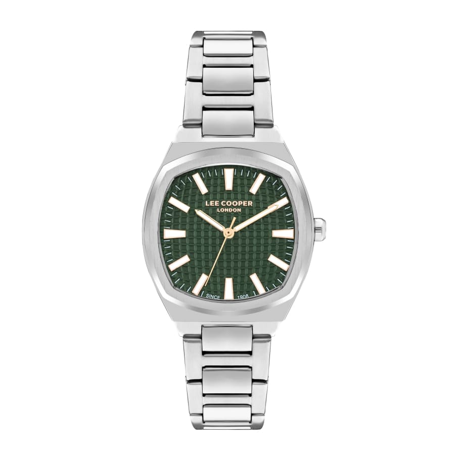 Lee Cooper Women’s 33MM Silver Analog Green Dial Watch –