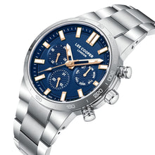 Load image into Gallery viewer, Lee Cooper Multifunction Blue Dial Gold Hands Silver Men’s
