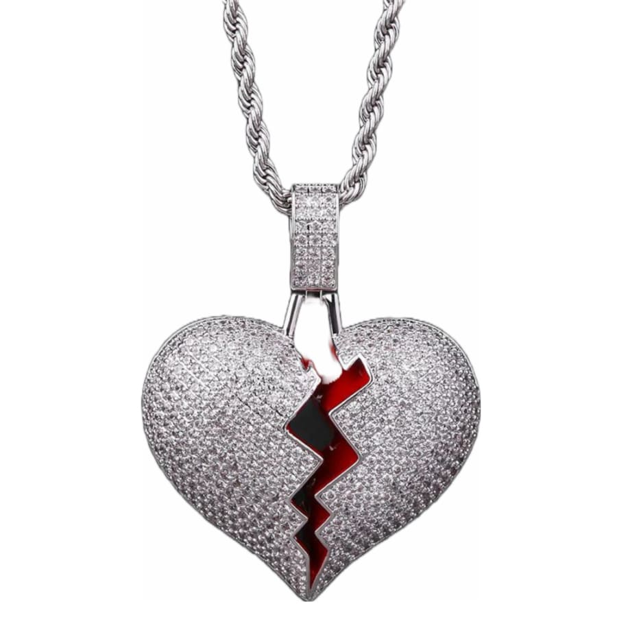 Big Daddy Diamond Broken Heart Silver Pendant - Pendant