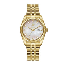 Load image into Gallery viewer, Beverly Hills Polo Club Mother Pearl All Gold Diamond Watch
