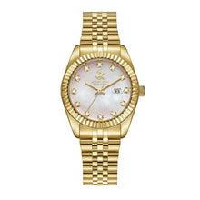 Load image into Gallery viewer, Beverly Hills Polo Club Mother Pearl All Gold Diamond Watch
