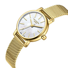 Load image into Gallery viewer, Lee Cooper Louna White MOP Dial Gold Mesh Watch
