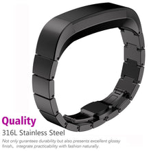 Load image into Gallery viewer, Fitbit Alta HR Strap Steel Link Bracelet (Black) - Black
