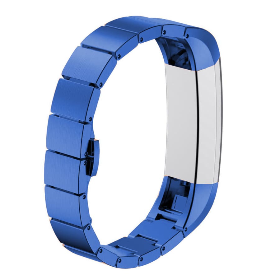 Fitbit Alta HR Strap Steel Link Bracelet (Blue) - Blue