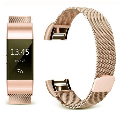 Fitbit Charge 2 Strap Milanese Loop (RoseGold) - RoseGold