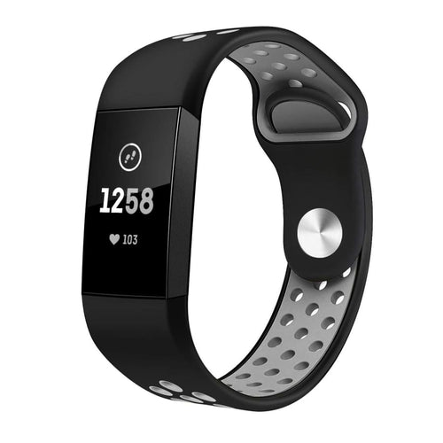Fitbit Charge 3 Strap Sport Silicone (Black/Grey)