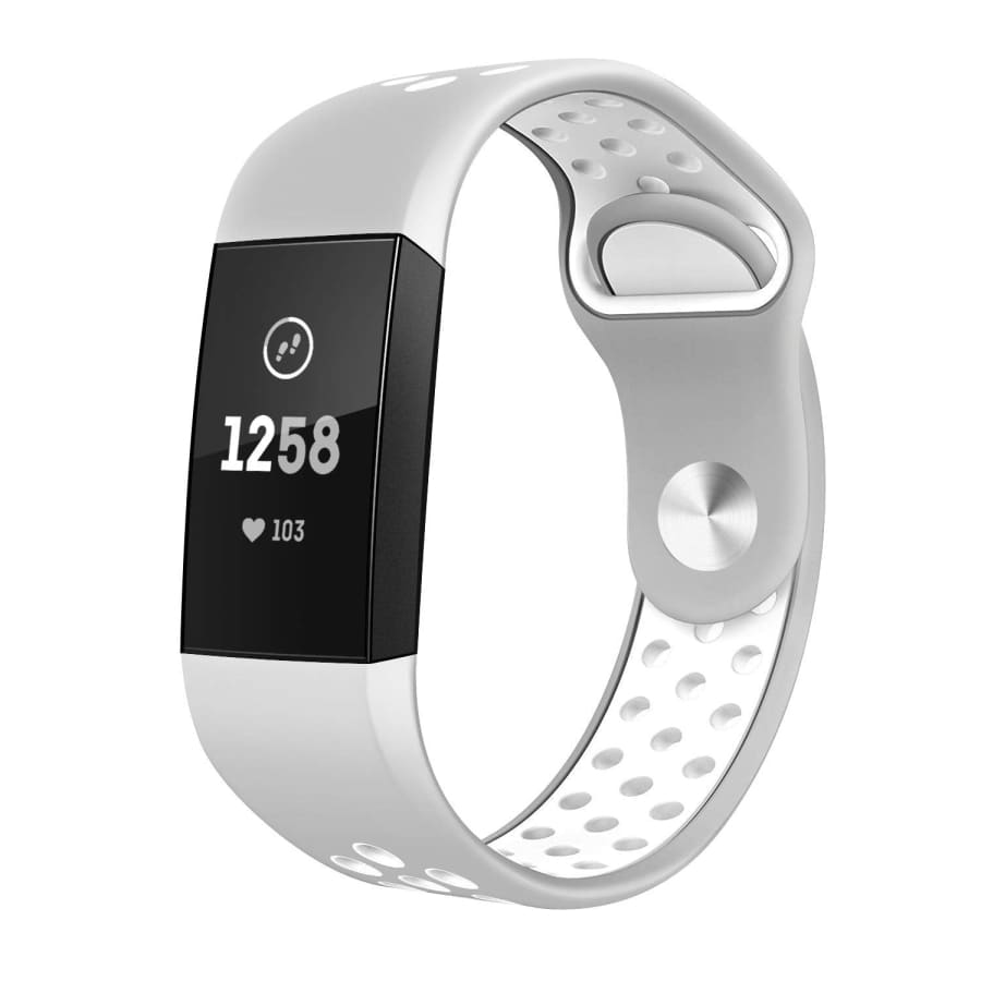 Fitbit Charge 3 Strap Sport Silicone (Silver/White)