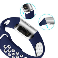 Load image into Gallery viewer, Fitbit Charge 3 Strap Sport Silicone (Navy/White)
