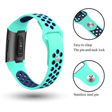 Load image into Gallery viewer, Fitbit Charge 3 Strap Sport Silicone (Mint/Navy)
