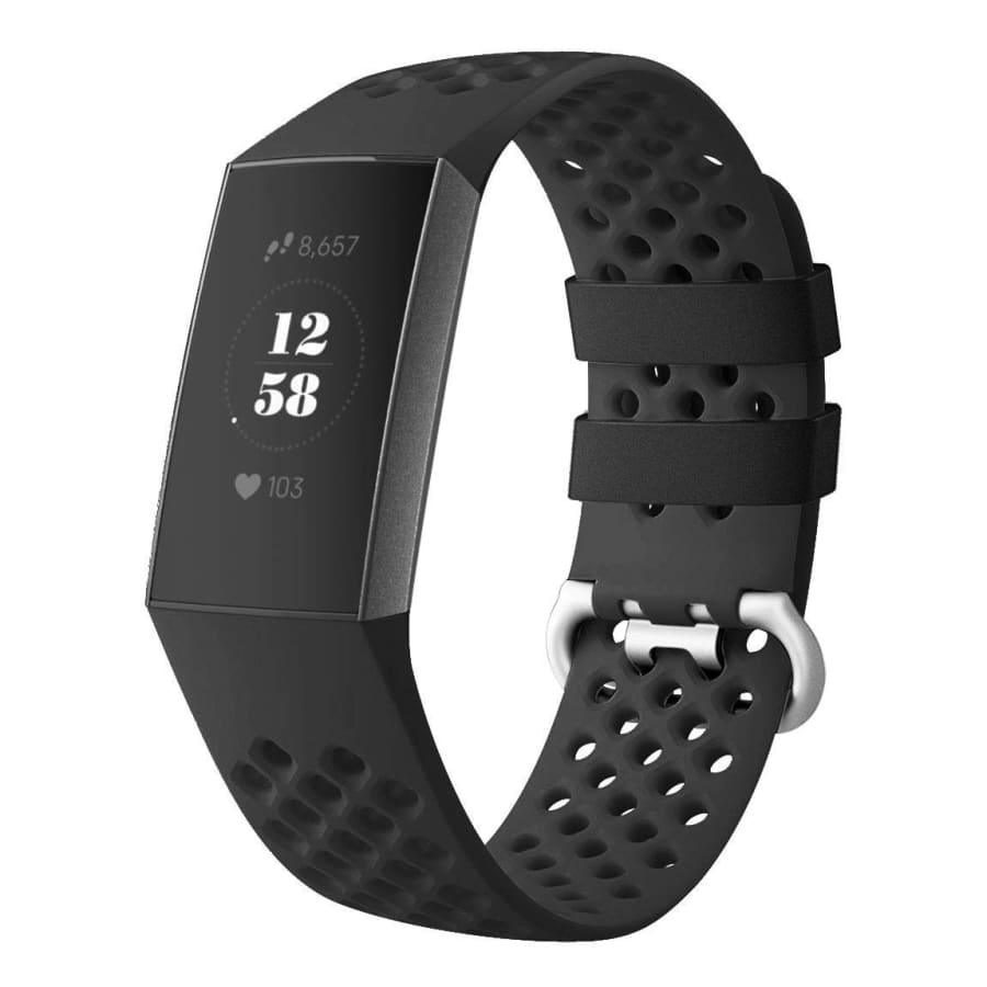 Fitbit Charge 3 Strap Sport Silicone (Black) - Black