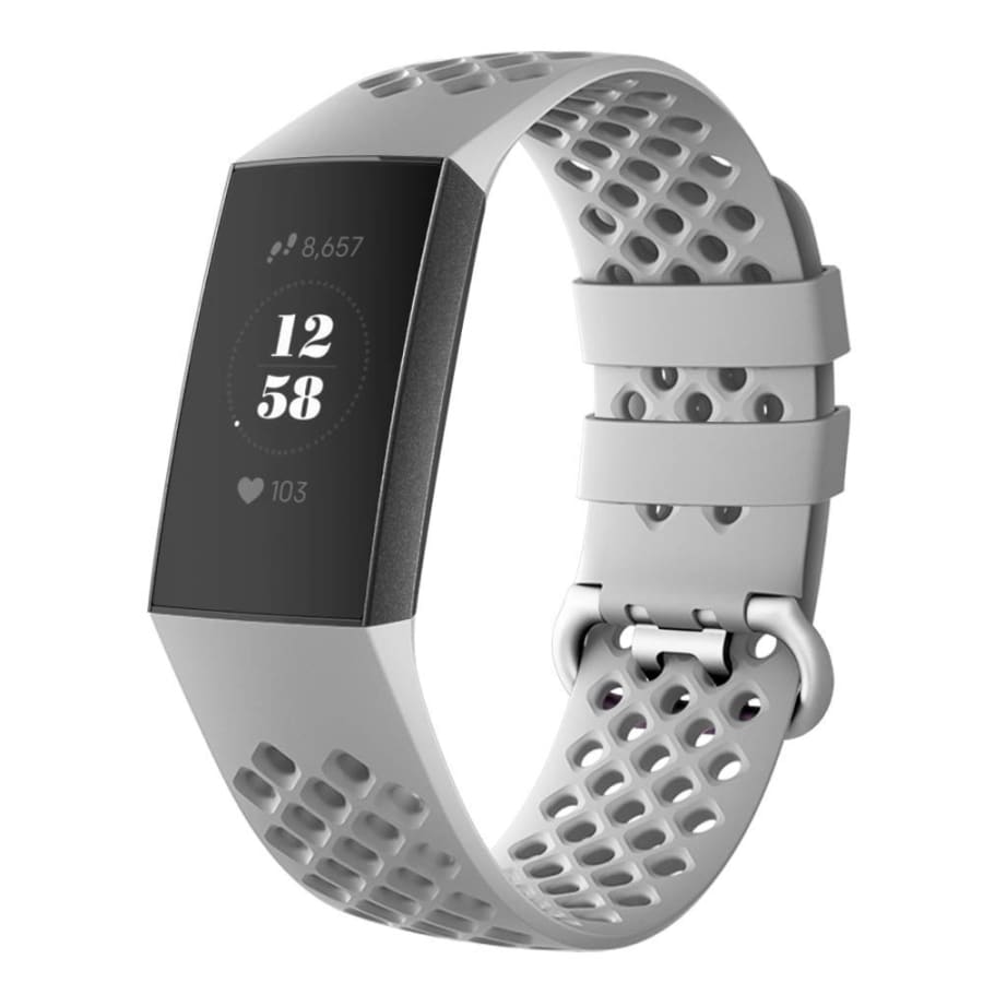 Fitbit Charge 3 Strap Sport Silicone (Grey) - Grey / Fitbit