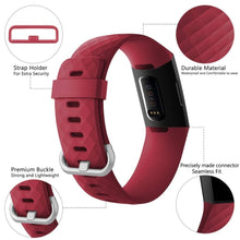 Load image into Gallery viewer, Fitbit Charge 3 Strap Classic Silicone (Maroon) - Maroon
