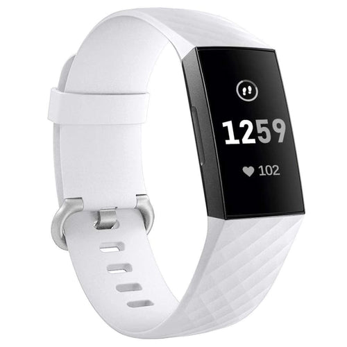 Fitbit Charge 3 Strap Classic Silicone (White) - White