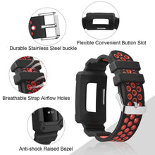 Load image into Gallery viewer, Fitbit Charge 3 Strap Rugged Case (Black/Red) - Black/Red
